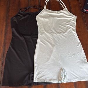 Black and Mint Green Spaghetti Strap Rompers